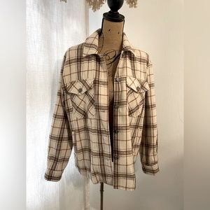 VELVET HEART plaid button down jacket shacket